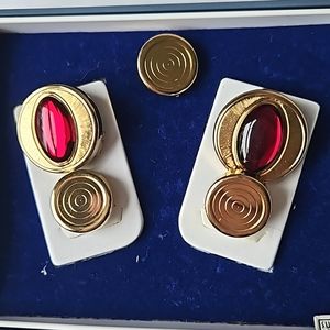 Vintage Swank Button Toppers, Cuff Accessory, Eye of Sauron
